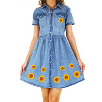 Haute qualité mignon jaune brodé appliques tournesol patchs fer à coudre sur tissu Patch tournesols