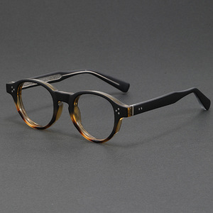 Monturas de anteojos de marca para hombre ópticas sólidas duraderas, bloqueo de luz azul, inserto de Metal redondo TR90 negro para juegos de lectura - Product Image 2