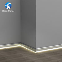 Profilé de plinthe LED en alliage d'aluminium et PVC, éco-responsable, de luxe, pour éclairage d'angle, avec finition Hero Metal 5
