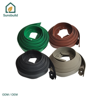 Sunsbuild Barrière en PE de type L de 5 cm pour gazon et pierres, résistante à l'eau, bordure de pelouse brune et verte pour la décoration du jardin