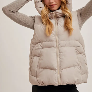 <span class=keywords><strong>Gilet</strong></span> d'hiver sans manches à <span class=keywords><strong>capuche</strong></span> avec fermeture éclair pour femmes, <span class=keywords><strong>gilet</strong></span> de course et de loisir, fournisseur de gros - Product Image 4