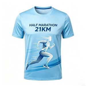 Wholesale Sports T-shirts Polyester Custom LOGO Sublimation <b>Tshirts</b> Printing Promotional Blank Marathon Race Running t Shirt - Product Image 1