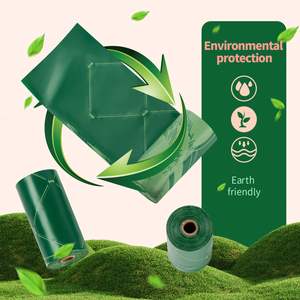 Bolsas Biodegradables y Ecológicas para Excremento de Mascotas, Personalizables al por Mayor, con Patrón de Rombo Verde Oscuro, Material EPI de Seda - Product Image 2