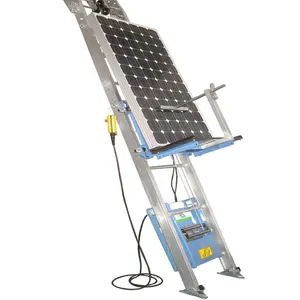 Custom Alum Electric Ladder Hoist Lifter Painel Solar Levantador L Elevador Escada para Telhado