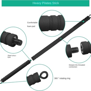 Gedeng Tragbares Heim-Fitnessgerät 3-teiliges Pilates-Stangen-Set TPE-Widerstandsbänder Ganzkörper-Workout-Unterstützung für Männer und Frauen - Product Image 4