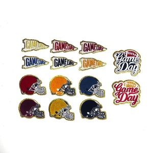 Logotipo personalizado Game Day Rugby Sports Glitter bordado Iron on Cheers parches para gorra de camionero - Product Image 2