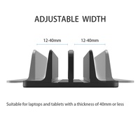 Support d'ordinateur portable vertical réglable en alliage d'aluminium et silicone Leadingplus 2025, pour ordinateur portable jusqu'à 17 pouces, gain de place
