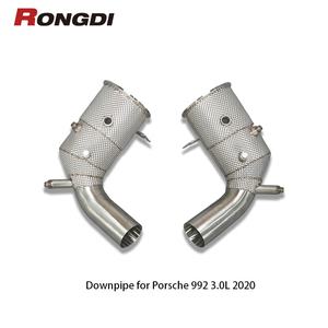 Collecteur d'échappement en acier inoxydable 304 haute performance pour <span class=keywords><strong>Porsche</strong></span> 992 3.0L 2020 avec bouclier thermique - Product Image 1