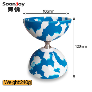 Sunpromotion Unique Bicolor Triple Roulement <span class=keywords><strong>Diabolo</strong></span> Classique Jouets Moyen Caoutchouc bicolore Trépied Bearig - Product Image 2
