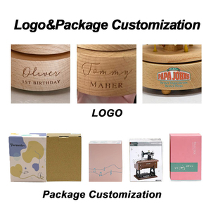 Boîte à <span class=keywords><strong>musique</strong></span> en bois en forme de carrousel, logo personnalisé, style personnalisé, excellent cadeau de mariage et souvenir de mariage - Product Image 5