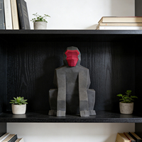 Sculpture de singe en résine faite à la main, style Art déco moderne, figurine de dessin animé en peluche pour salon, décoration de maison et d'hôtel