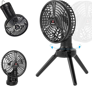 Ventilateur de <span class=keywords><strong>table</strong></span> rechargeable noir à quatre pieds, idéal pour <span class=keywords><strong>le</strong></span> camping, avec chargeur de batterie intégré - Product Image 6