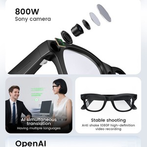 New Arrivals 2025 Ai Smart <b>Camera</b> Glasses with Chat Gpt, Ar Smart Glass Film Ai Smart Glasses with 800W Pixel <b>Camera</b> - Product Image 4