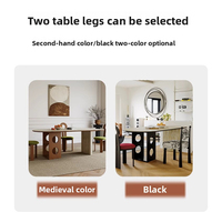 Table à manger rectangulaire extensible en pierre de travertin de style rétro français pour les petits espaces, meubles pour la maison