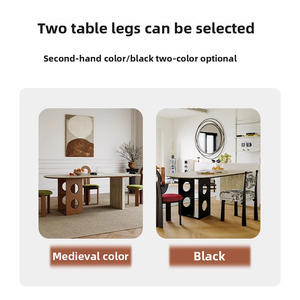 <span class=keywords><strong>Table</strong></span> à manger rectangulaire en pierre de travertin de style rétro français, <span class=keywords><strong>table</strong></span> à manger pour petit espace, <span class=keywords><strong>table</strong></span> en bois massif - Product Image 4