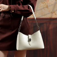 Sac à bandoulière en cuir véritable AndoBag, nouveau sac coréen à chaîne pour femmes et filles, sac seau pour trajets quotidiens, sac à bandoulière, sac à main pour usage quotidien