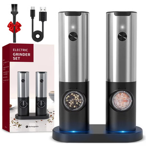 Dropshipping Products 2026 Electric Automatic LED Light Salt and <b>Pepper</b> Spices <b>Grinder</b> Set Kitchen Tool Dropshipping Agent - Product Image 4