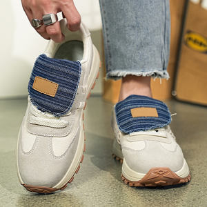 Baskets de luxe pour hommes Chaussures d'entraînement décontractées en <span class=keywords><strong>cuir</strong></span> noir et blanc avec semelle intérieure à doublure en maille et bout tendance de style tendance - Product Image 2