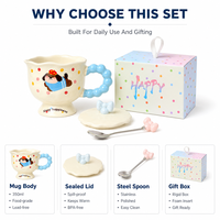 Tasses à petit-déjeuner en gros pour couple, motif dessin animé, idéales pour souvenirs de vacances, réduction sur les achats en gros, faible MOQ, expédition rapide