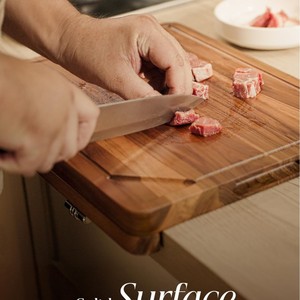 Acacia <b>Wood</b> Cutting Board Rectangle Anti-Slip Grooves Kitchen Chopping <b>Block</b> - Product Image 4