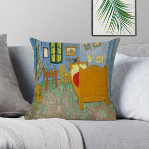Housse de coussin à fermeture éclair en polyester/lin, motif <span class=keywords><strong>peinture</strong></span> célèbre de Van Gogh, Nuit étoilée, Tournesol, style nordique - Product Image 6