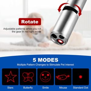 3 in 1 Multi-Angle USB Rechargeable Eco-Friendly Stainless Steel Pet Catch LED Laser <b>Interactive</b> Dog Training <b>Toy</b> - Product Image 3