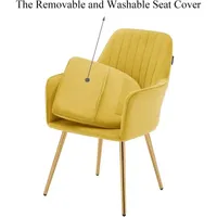 Fauteuil de salon moderne en velours capitonné avec pieds chromés dorés et design capitonné pour salon, cuisine, meubles de maison