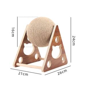 Fournitures durables pour animaux de compagnie Planche à gratter moderne en bois pour chat Tour d'arbre à chat avec boule de sisal Jouets pour chat - Product Image 3