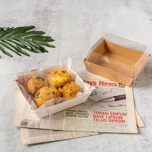 Ingrosso scatola di imballaggio in carta Kraft rettangolare trasparente <span class=keywords><strong>per</strong></span> articoli da forno-Swiss Roll Cookie Sushi pasticceria cibo da Dessert in rilievo - Product Image 3
