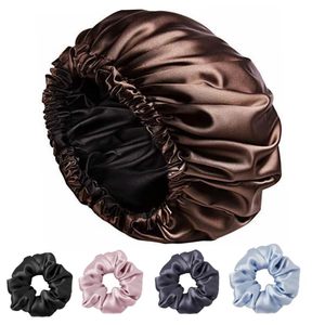 Gorro de Satén de Doble Capa Ajustable con Logotipo Personalizado, Gorro de Dormir para Mujer, para Peinar el Cabello Durante el Sueño, Cuidado del Cabello Natural - Product Image 1
