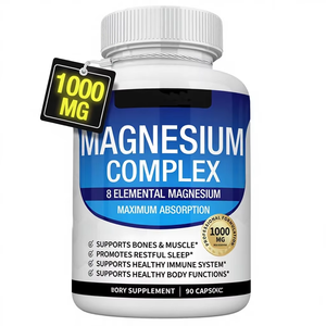 Capsules de complexe de magnésium favorisant le sommeil et la récupération <span class=keywords><strong>musculaire</strong></span>. Complément alimentaire de vitamines et de minéraux 1000 mg, capsules de complexe de magnésium - Product Image 1