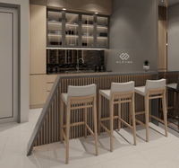 Meubles de bar de buffet de restaurant modernes et lumineux avec dessus en marbre, éclairage LED, comptoirs de style occidental pour hôtels et centres commerciaux