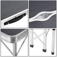 Table de camping pliante en aluminium pour barbecue et bière Set de 3pcs 1 table + 2 bancs Sets de jardin Chaises et tables pliantes portables