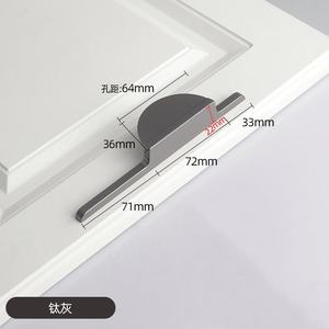 European Simple Kitchen Bedroom <b>Handle</b> Brushed Bathroom Cabinet Wardrobe Golden Gray Black Round Closet <b>Handles</b> - Product Image 2