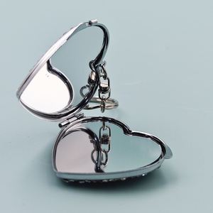 Wholesale Heart Key Chain Pocket Diamond Heart Two-sided <b>Small</b> Makeup <b>Mirror</b> - Product Image 4