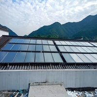 Chauffe-eau solaire à pression intégré à panneaux plats 200L, très vendu, pour toiture domestique, chauffe-eau à économie d'énergie