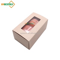 Boîte cadeau en papier pour macarons, impression personnalisée, 2 paquets, avec fenêtre de visualisation pour les biscuits et les desserts