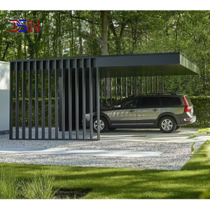 Cochera Doble de Metal con Estructura de Aluminio y Techo de Policarbonato, Diseño Impermeable y Espacioso para Estacionamiento en Entrada de Viviendas de Lujo - Product Image 1