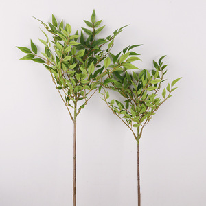 Planta Artificial 3D de Tallo Único Nandina Domestica, Hojas de Goma Suave, Decoración Interior, Vegetación - Product Image 4