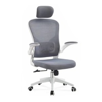 Chaise de bureau exécutive ergonomique à dossier haut en maille avec support lombaire et structure en colle blanche pour immeuble de bureaux