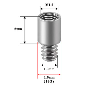 Asta di Estensione in Titanio ASTM F136 con Filettatura Interna per Piercing di Labbra, Lingua, Orecchio, Ombelico, Trago - Accessori per Gioielli all'Ingrosso - Product Image 2