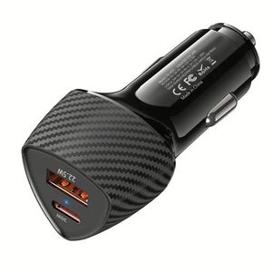Universal Device USB A+C Car Charger Fast Charging PD30w USB QC3.0 Car Charger for Mobile Phone Car Charger - Product Image 1