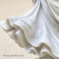 Fontaine Colonne en Marbre Blanc Personnalisée, Statue de Déesse Dansante, Fontaine à Heron, Design 3D, OEM pour Projets Paysagers