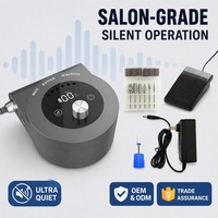 Perceuse à ongles électrique sans fil silencieuse de qualité professionnelle 45000 tr/min avec double écran LCD et contrôle de vitesse de précision