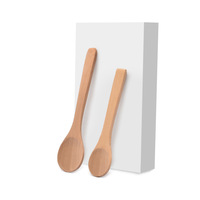 Mini cuillère en bois avec gravure de logo gratuite, design écologique, manche en bois durable pour desserts, assaisonnements et confitures