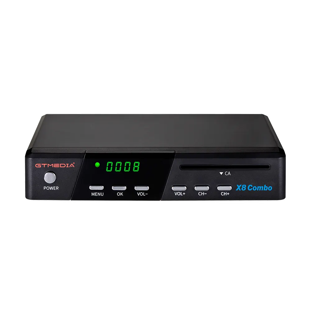 GTMEDIA X8 कॉम्बो DVB S2X T2 DVB केबल कॉम्बो टेरेस्ट्रियल ट्यूनर डिकोडर CA कार्ड स्लॉट FTA ऑटो बिस 19.2E सैटेलाइट रिसीवर के साथ