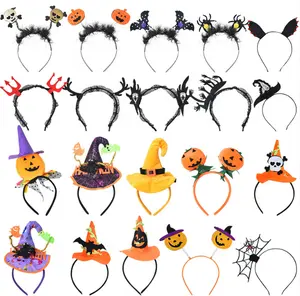 2023 New Halloween Stirnband Hair Hoop Dekoration liefert Requisiten Kürbis Fledermaus Schnalle Kid Adult Halloween Party Dekoration Lieferungen