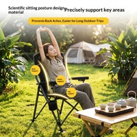Chaise de camping pliante portable d'extérieur, fauteuil de loisirs, chaise de pêche en forme de fer à cheval, en tissu Oxford 600D maillé