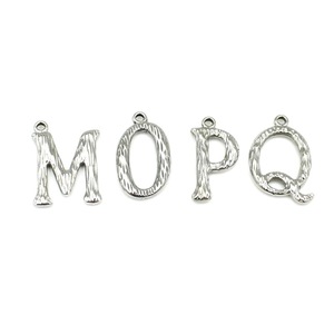 Pendentif alphabet en acier inoxydable, 26 lettres de A à Z, pour la fabrication de bijoux, collier, bracelet, breloques pour boucles d'oreilles, DIY - Product Image 5