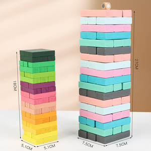 En gros OEM Ensemble de jeu de construction en bois coloré géant, jeu de dominos, jouet tour à empiler classique en bois - Product Image 6